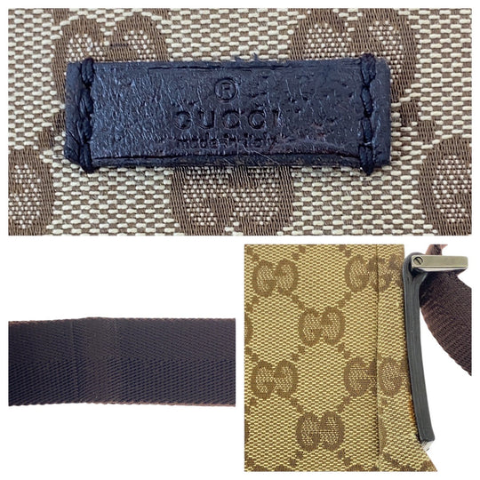GUCCI Shoulder Bag 114273 GG canvas, leather Beige Brown SilverMetal Crossbody Shoulder Bag Women Used Authentic