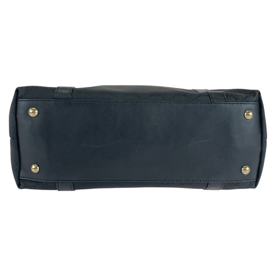 GUCCI Tote Bag 272399 GG canvas, leather Black GoldMetal Tote Bag Shoulder Bag Women Used Authentic