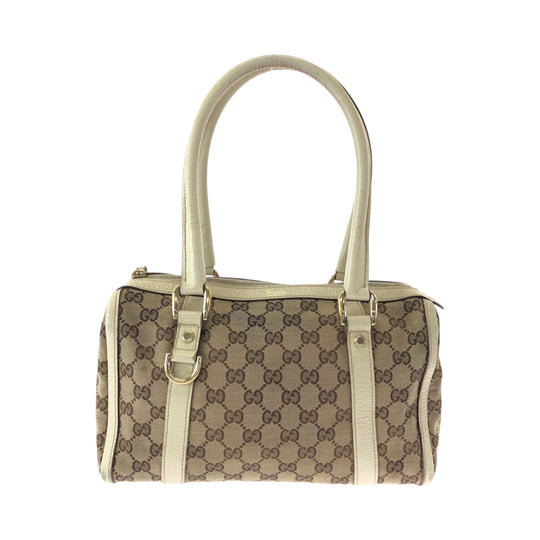 GUCCI Handbag 130942 GG canvas Beige Ivory Gold Metal Handbags Mini Boston Duffel bag Shoulder Bag Abbey Women Used Authentic