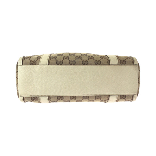 GUCCI Handbag 130942 GG canvas Beige Ivory Gold Metal Handbags Mini Boston Duffel bag Shoulder Bag Abbey Women Used Authentic