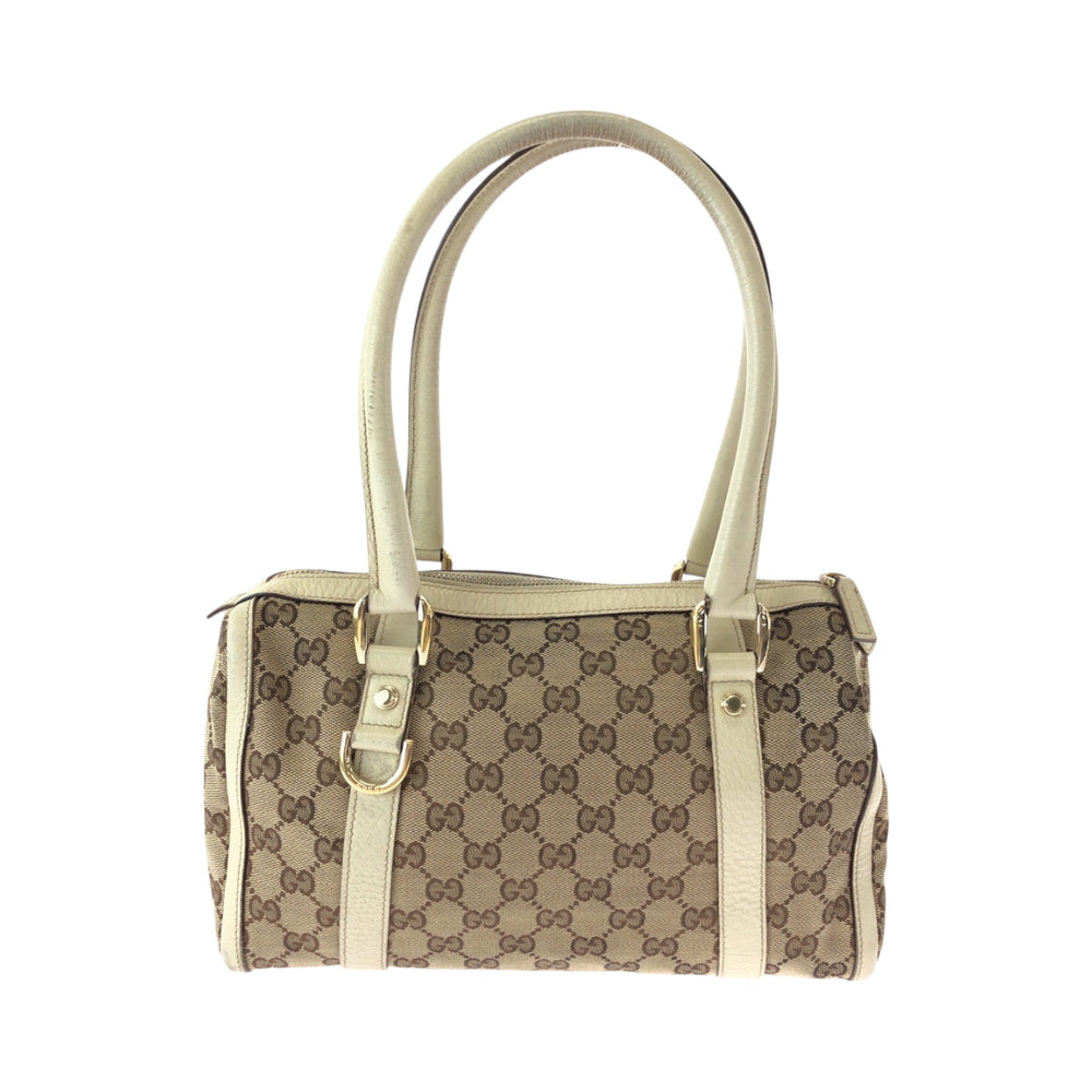 GUCCI Handbag 130942 GG canvas Beige Ivory Gold Metal Handbags Mini Boston Duffel bag Shoulder Bag Abbey Women Used Authentic