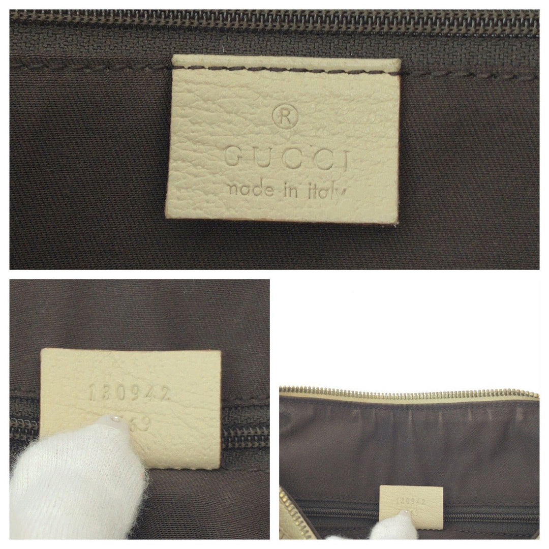 GUCCI Handbag 130942 GG canvas Beige Ivory Gold Metal Handbags Mini Boston Duffel bag Shoulder Bag Abbey Women Used Authentic