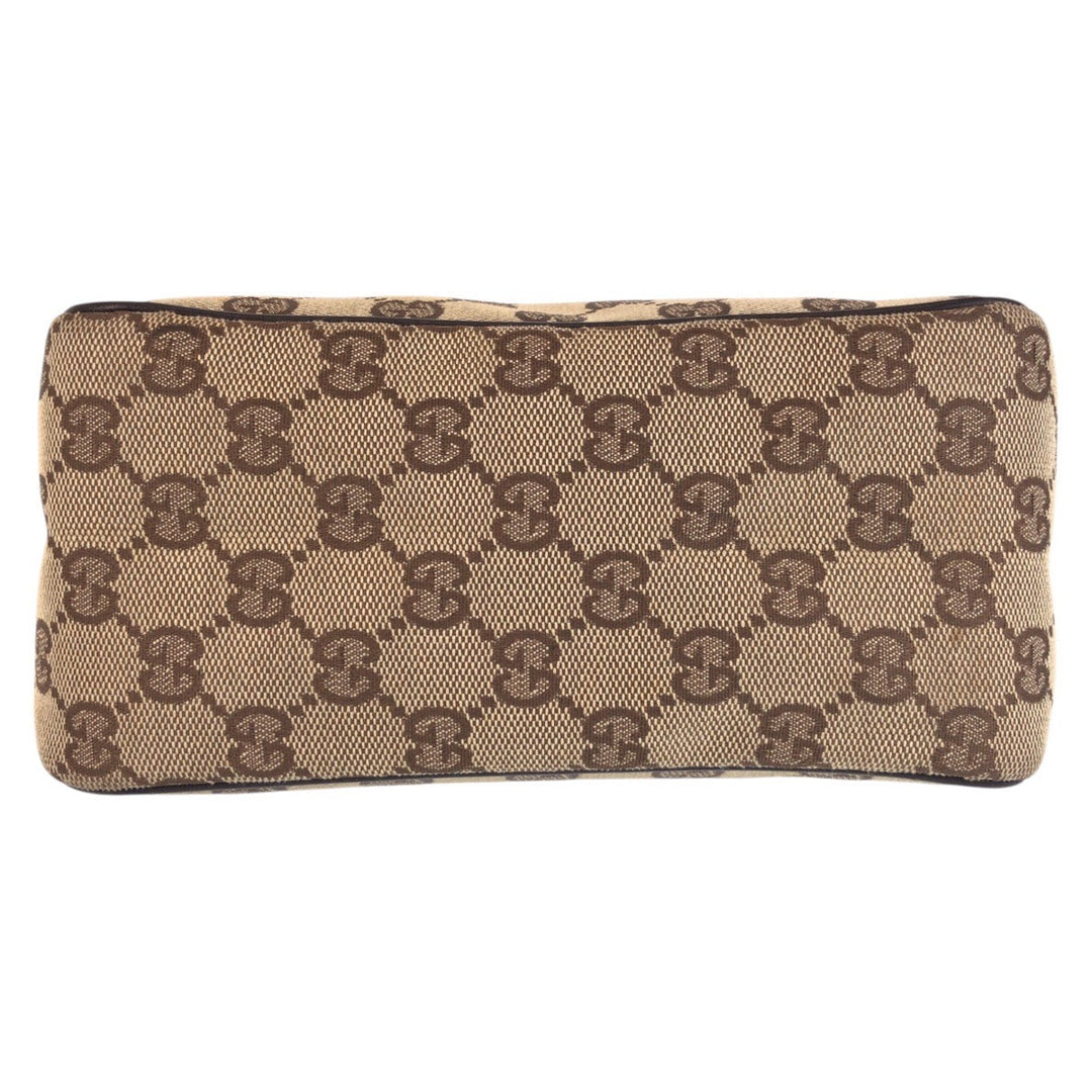 GUCCI Shoulder Bag 106644 GG canvas Brown Beige Gold Metal Shoulder Bag accessory pouch Women Used Authentic