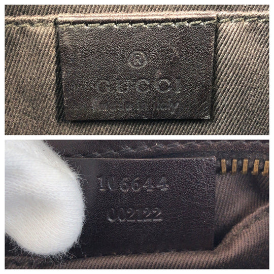 GUCCI Shoulder Bag 106644 GG canvas Brown Beige Gold Metal Shoulder Bag accessory pouch Women Used Authentic