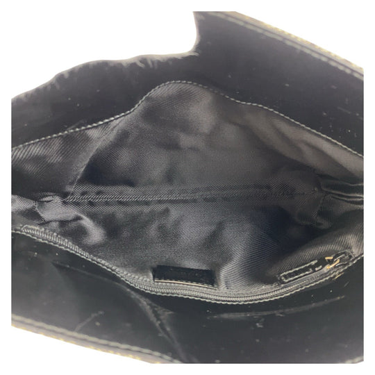 GUCCI Shoulder Bag 14147 GG canvas, enamel Black GoldMetal Women Used Authentic