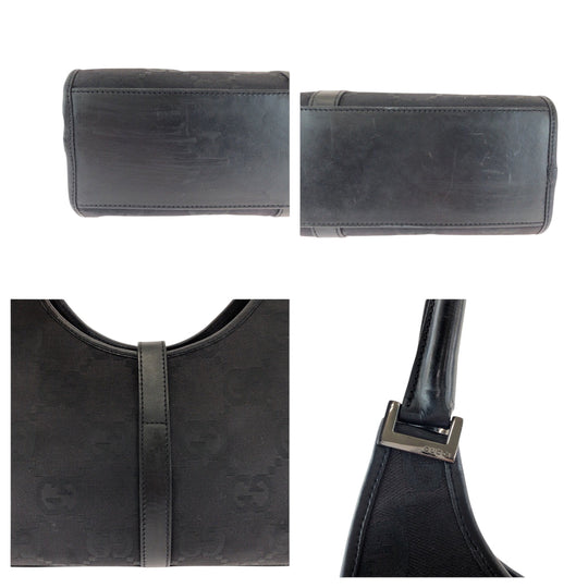 GUCCI Shoulder Bag 002 1067 GG canvas black Hobo One Shoulder Bag Jackie Women Used Authentic