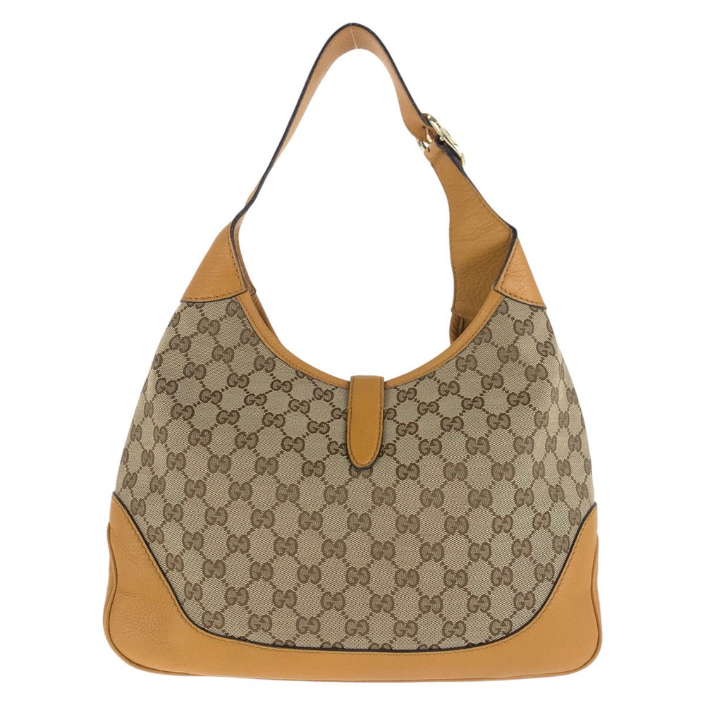 GUCCI Shoulder Bag 277520 GG canvas, leather Yellow Beige Gold Metal Sherry Line New Jackie Hobo Women Used Authentic