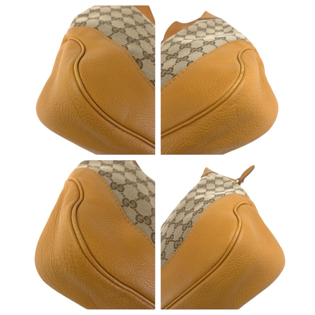 GUCCI Shoulder Bag 277520 GG canvas, leather Yellow Beige Gold Metal Sherry Line New Jackie Hobo Women Used Authentic