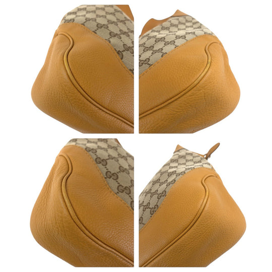 GUCCI Shoulder Bag 277520 GG canvas, leather Yellow Beige Gold Metal Sherry Line New Jackie Hobo Women Used Authentic