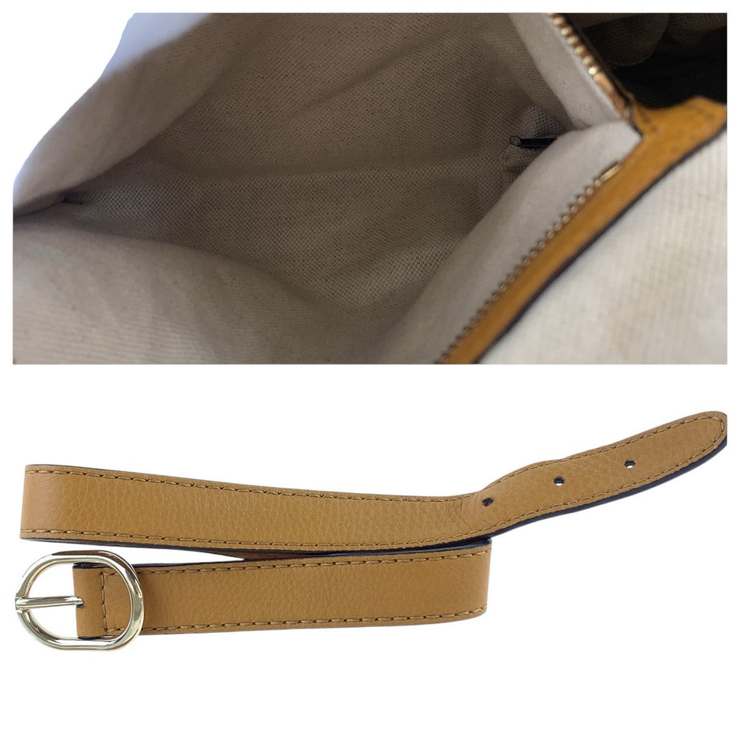 GUCCI Shoulder Bag 277520 GG canvas, leather Yellow Beige Gold Metal Sherry Line New Jackie Hobo Women Used Authentic