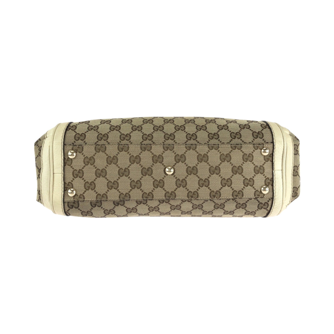 GUCCI Shoulder Bag 282300 GG canvas Beige Ivory Gold Metal Shoulder Bag Handbag 2way Bella Women Used Authentic