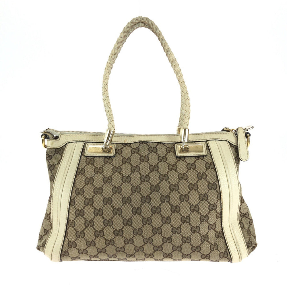 GUCCI Shoulder Bag 282300 GG canvas Beige Ivory Gold Metal Shoulder Bag Handbag 2way Bella Women Used Authentic