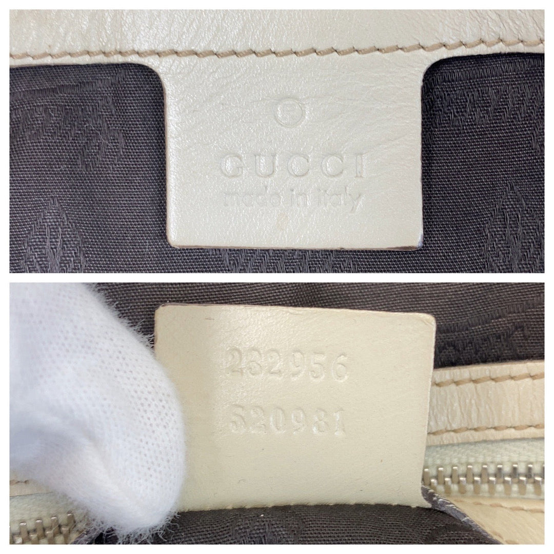 GUCCI Tote Bag 232956 GG canvas, leather beige Tote Bag Shoulder Bag Women Used Authentic