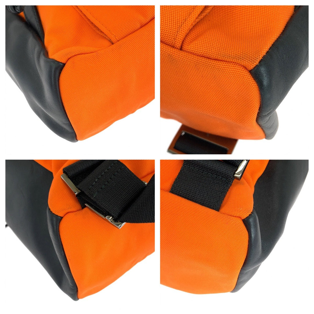 GUCCI Backpack 003 0233 Nylon, Leather Orange Black SilverMetal Backpack Backpack Women Used Authentic