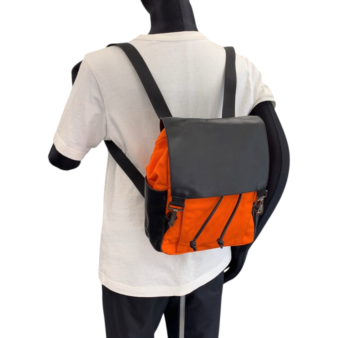 GUCCI Backpack 003 0233 Nylon, Leather Orange Black SilverMetal Backpack Backpack Women Used Authentic