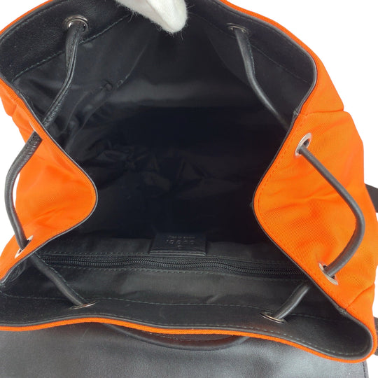GUCCI Backpack 003 0233 Nylon, Leather Orange Black SilverMetal Backpack Backpack Women Used Authentic