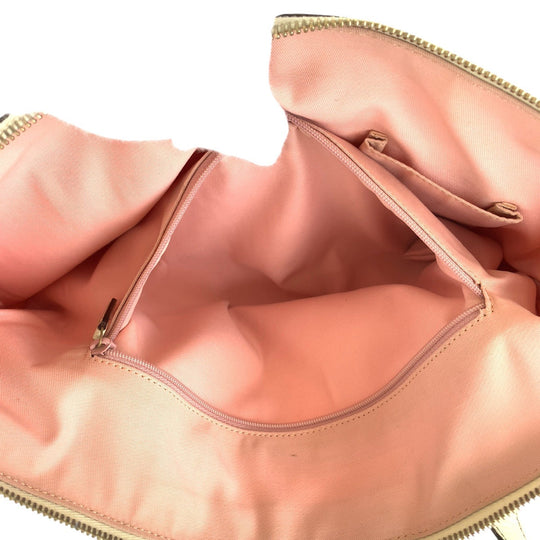 GUCCI Tote Bag 141470 GG canvas, leather Pink White Gold Metal Tote Bag Shoulder Bag Women Used Authentic