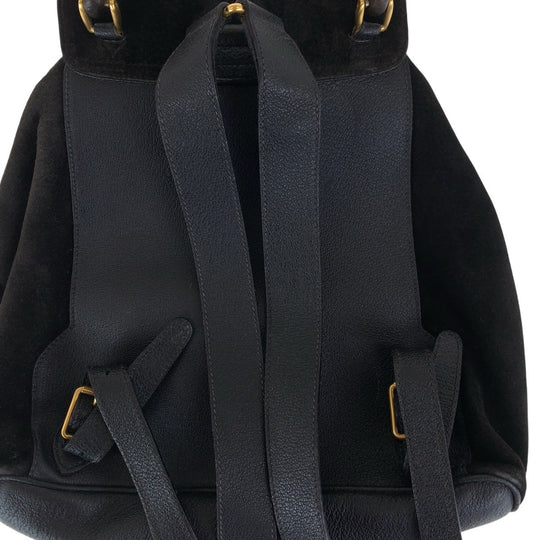 GUCCI Backpack 003 2058 0016 Suede, Leather Black Gold Metal Backpacks & Daypacks Backpacks Bamboo Women Used Authentic