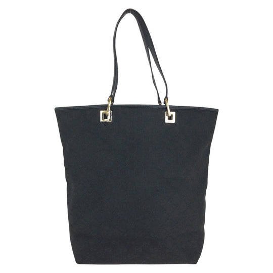 GUCCI Tote Bag 002 1098 GG canvas, leather Black GoldMetal Tote Bag Shoulder Bag Women Used Authentic