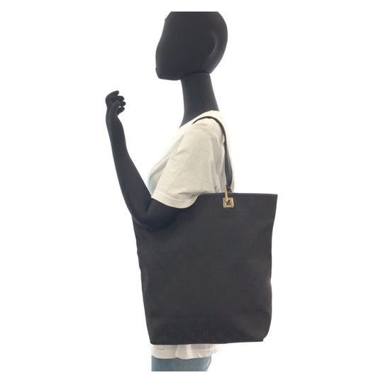 GUCCI Tote Bag 002 1098 GG canvas, leather Black GoldMetal Tote Bag Shoulder Bag Women Used Authentic