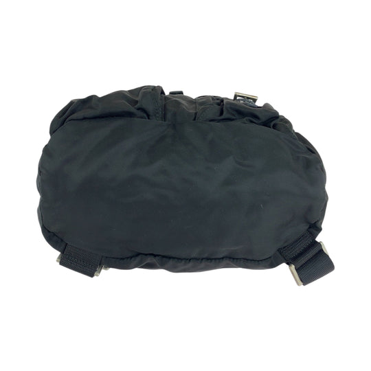 PRADA Backpack 1BZ677 Nylon Black SilverMetal Backpack Backpack Test Triangle With logo Women Used Authentic