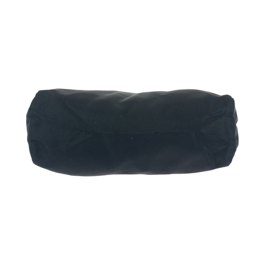 PRADA Pouch Nylon Black SilverMetal Pouch Cosmetics Pouch Test Triangle With logo Women Used Authentic