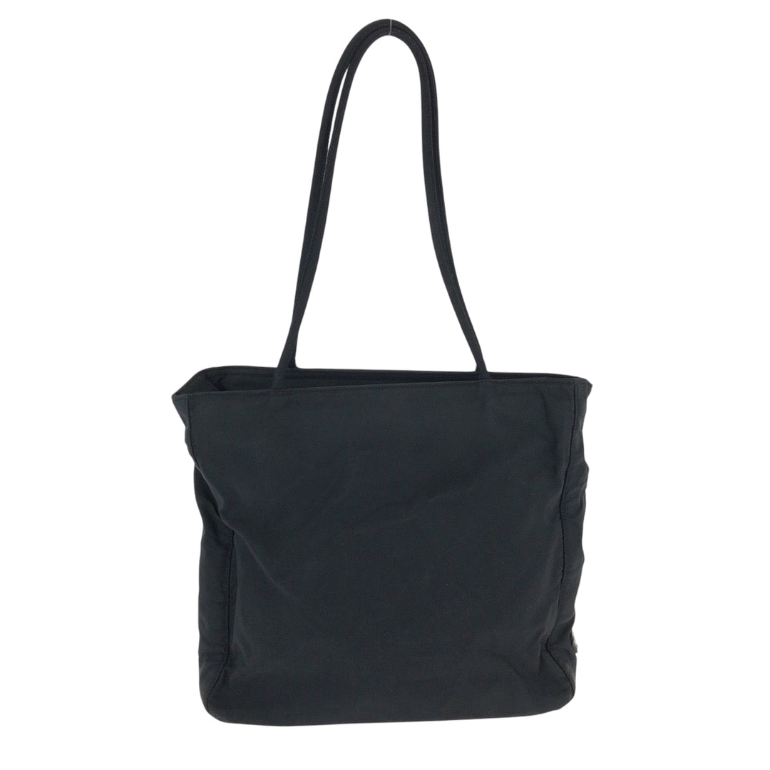 PRADA Tote Bag Nylon Black SilverMetal Tote Bag Shoulder Bag Test Women Used Authentic