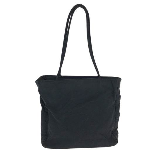 PRADA Tote Bag Nylon Black SilverMetal Tote Bag Shoulder Bag Test Women Used Authentic