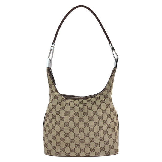GUCCI Shoulder Bag 001 3314 GG canvas, leather beige Women Used Authentic