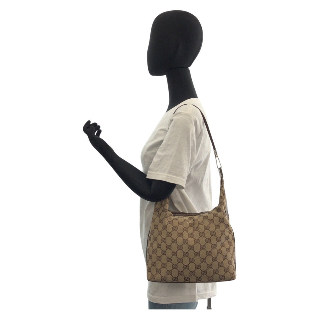 GUCCI Shoulder Bag 001 3314 GG canvas, leather beige Women Used Authentic