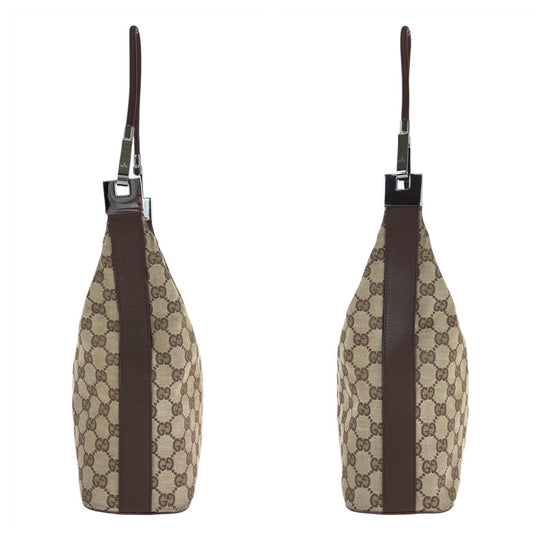 GUCCI Shoulder Bag 001 3314 GG canvas, leather beige Women Used Authentic