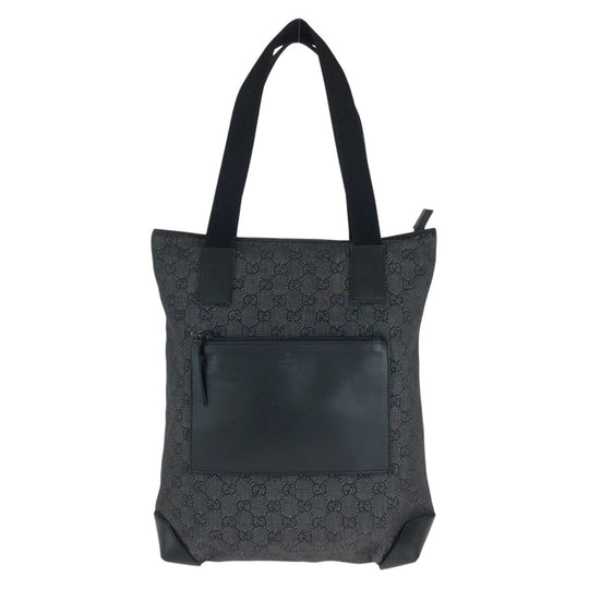 GUCCI Tote Bag 28892 GG canvas, leather Black black Tote Bag Shoulder Bag Women Used Authentic