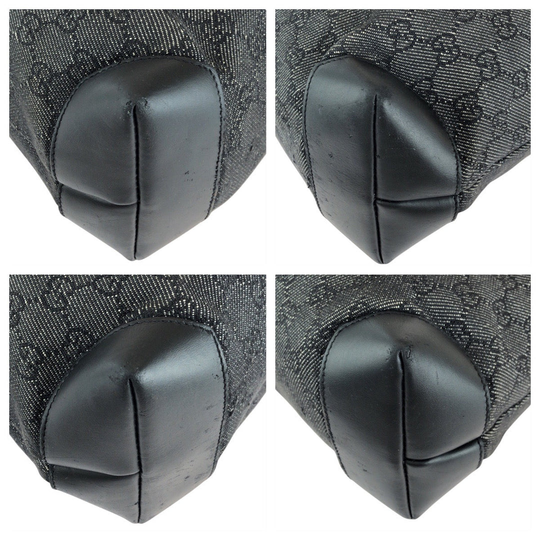 GUCCI Tote Bag 28892 GG canvas, leather Black black Tote Bag Shoulder Bag Women Used Authentic