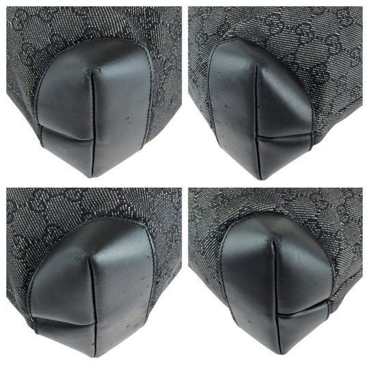 GUCCI Tote Bag 28892 GG canvas, leather Black black Tote Bag Shoulder Bag Women Used Authentic
