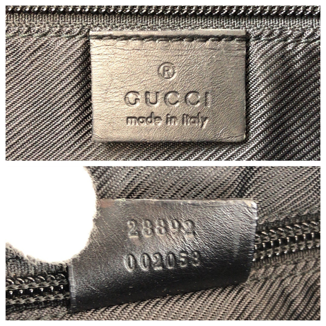 GUCCI Tote Bag 28892 GG canvas, leather Black black Tote Bag Shoulder Bag Women Used Authentic