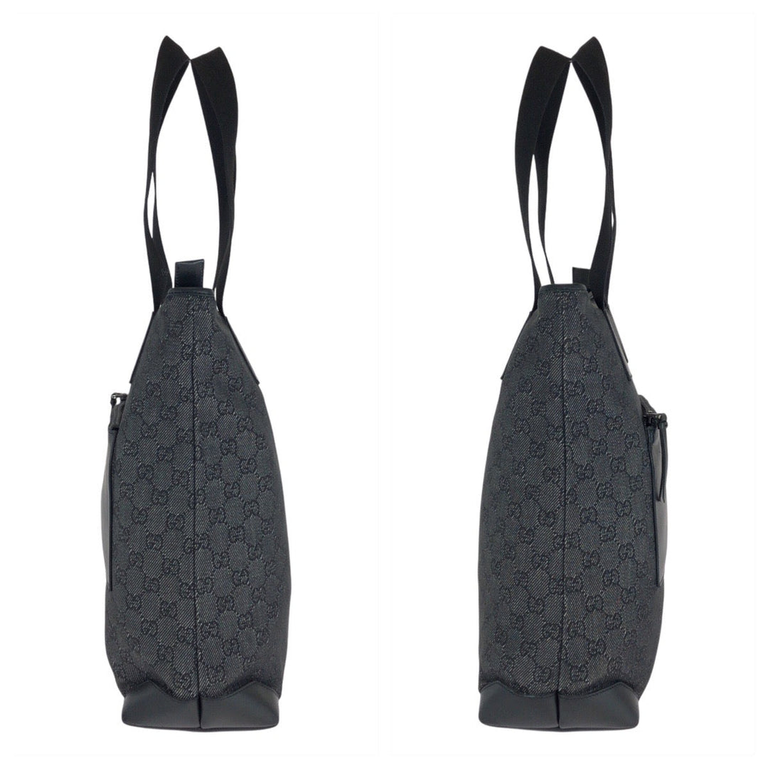 GUCCI Tote Bag 28892 GG canvas, leather Black black Tote Bag Shoulder Bag Women Used Authentic