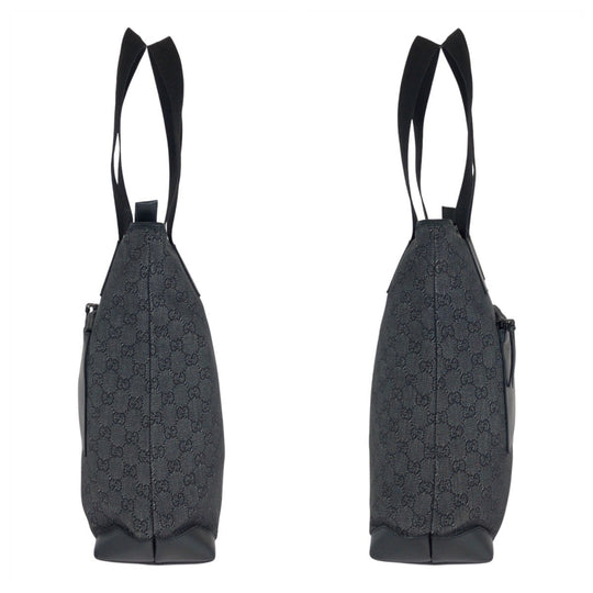 GUCCI Tote Bag 28892 GG canvas, leather Black black Tote Bag Shoulder Bag Women Used Authentic