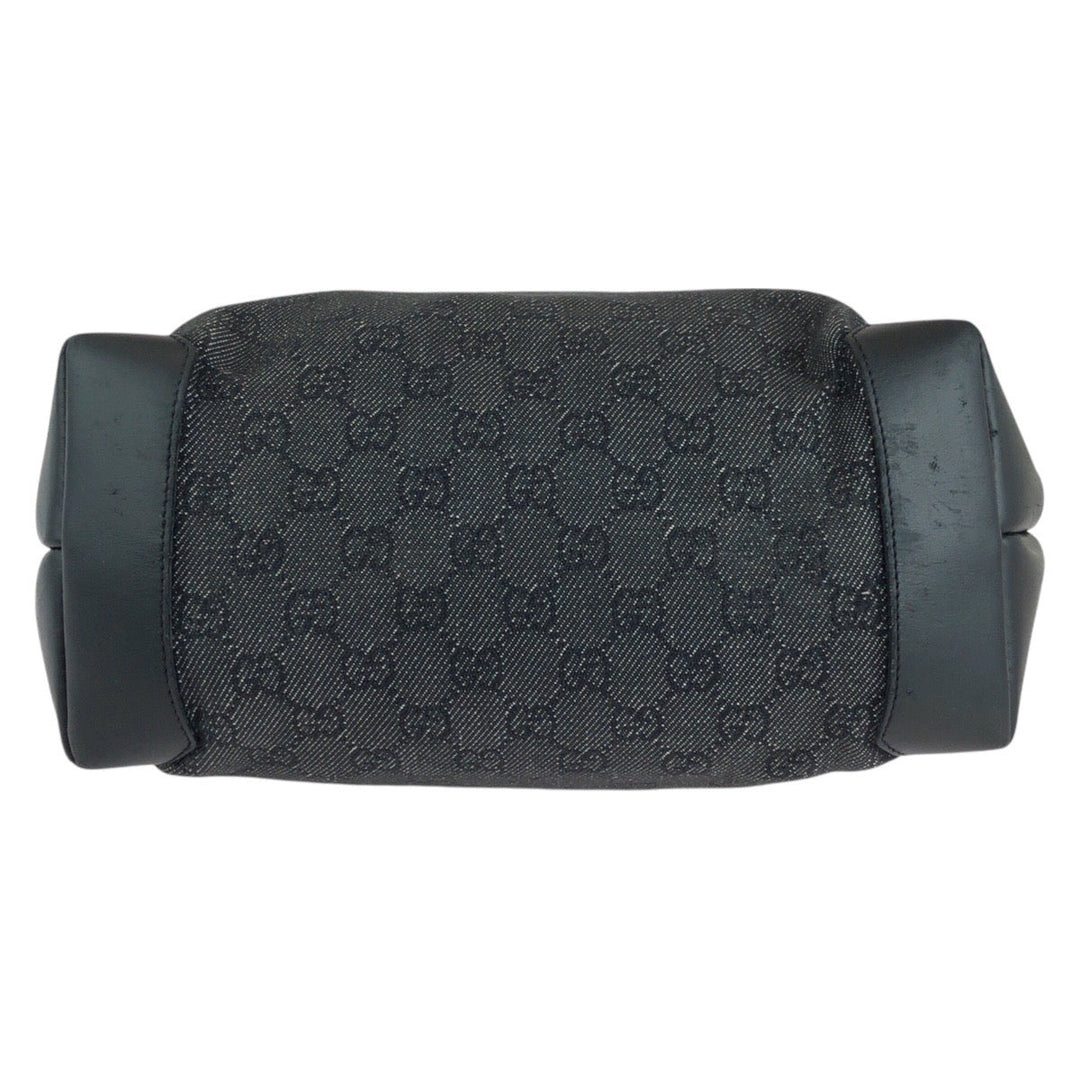 GUCCI Tote Bag 28892 GG canvas, leather Black black Tote Bag Shoulder Bag Women Used Authentic