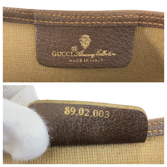 GUCCI Tote Bag 89 02 003 GG Supreme Canvas Brown Beige Gold Metal Tote Bag Shoulder Bag Sherry Line Old Gucci Women Used Authentic