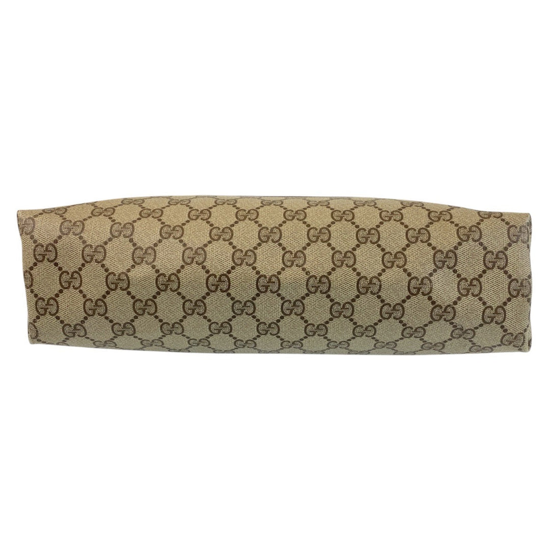GUCCI Tote Bag 89 02 003 GG Supreme Canvas Brown Beige Gold Metal Tote Bag Shoulder Bag Sherry Line Old Gucci Women Used Authentic