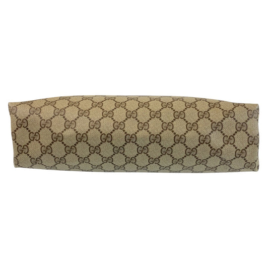 GUCCI Tote Bag 89 02 003 GG Supreme Canvas Brown Beige Gold Metal Tote Bag Shoulder Bag Sherry Line Old Gucci Women Used Authentic