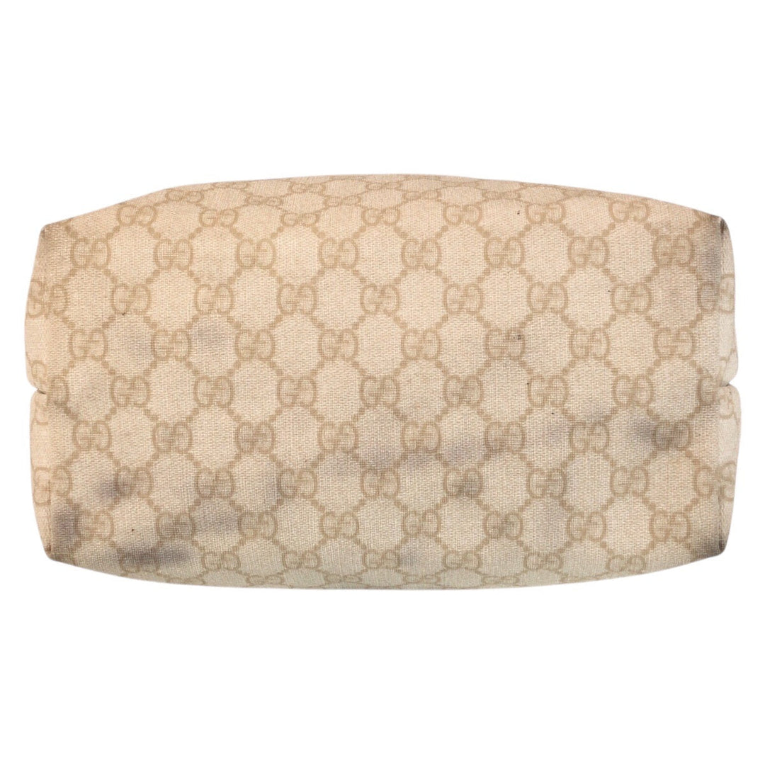GUCCI Tote Bag 189896 GG Supreme canvas, leather Beige Ivory Brown Tote Bag Shoulder Bag Women Used Authentic