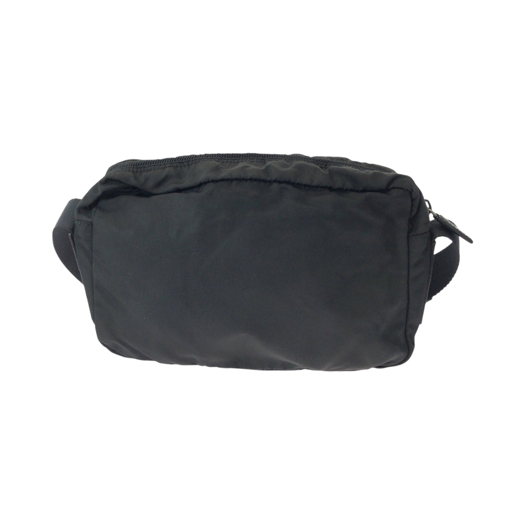 PRADA Shoulder Bag B9061 Nylon Black SilverMetal Shoulder Bag pochette Test Triangle With logo mens Used Authentic