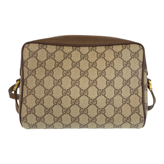 GUCCI Shoulder Bag 119 02 087 PVC, Leather Brown Beige Gold Metal Shoulder Bag pochette Sherry Line Old Gucci Women Used Authentic