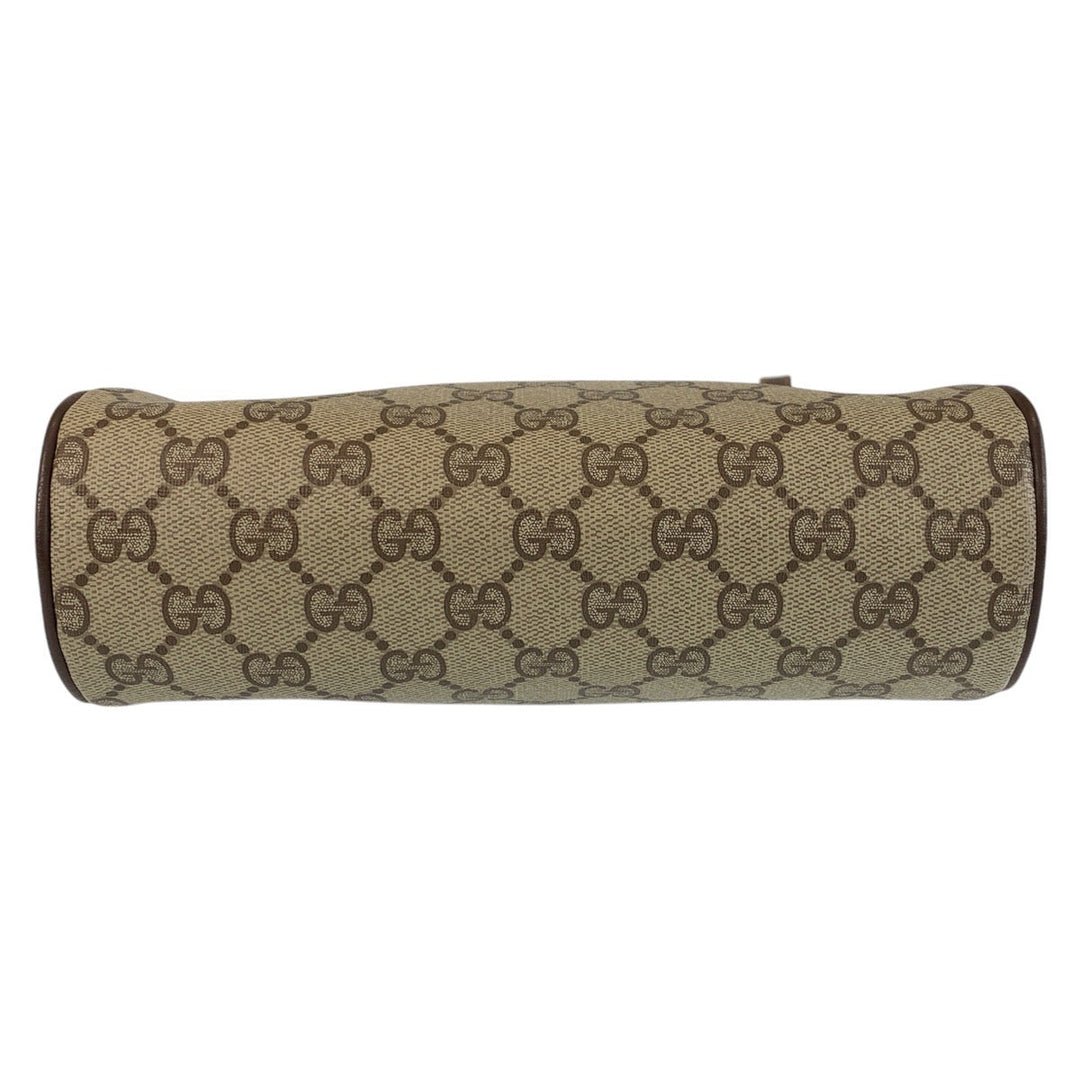 GUCCI Shoulder Bag 119 02 087 PVC, Leather Brown Beige Gold Metal Shoulder Bag pochette Sherry Line Old Gucci Women Used Authentic