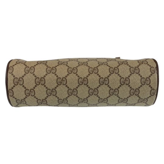 GUCCI Shoulder Bag 119 02 087 PVC, Leather Brown Beige Gold Metal Shoulder Bag pochette Sherry Line Old Gucci Women Used Authentic