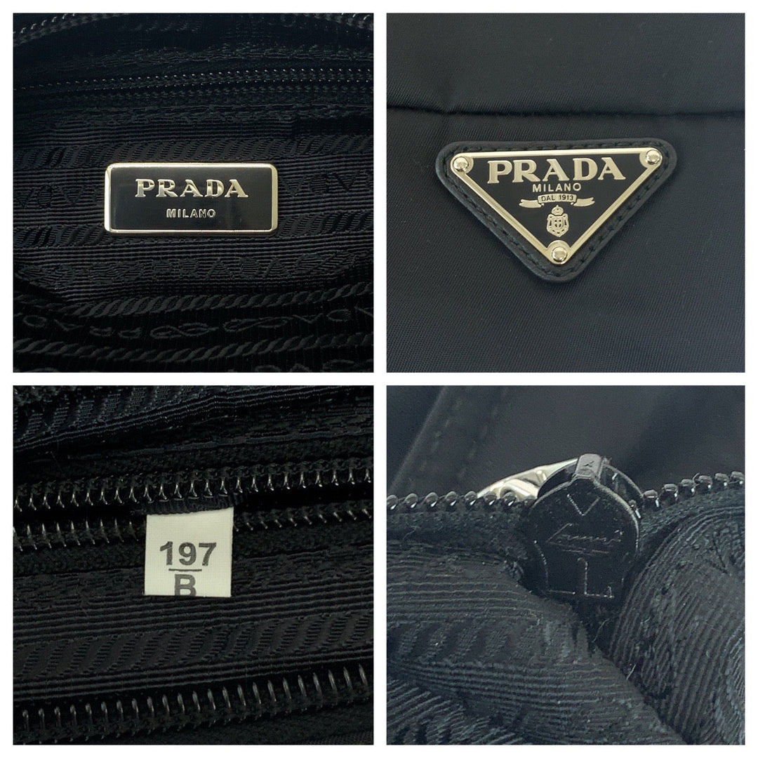 PRADA Shoulder Bag BR4561 Nylon black Test Triangle With logo