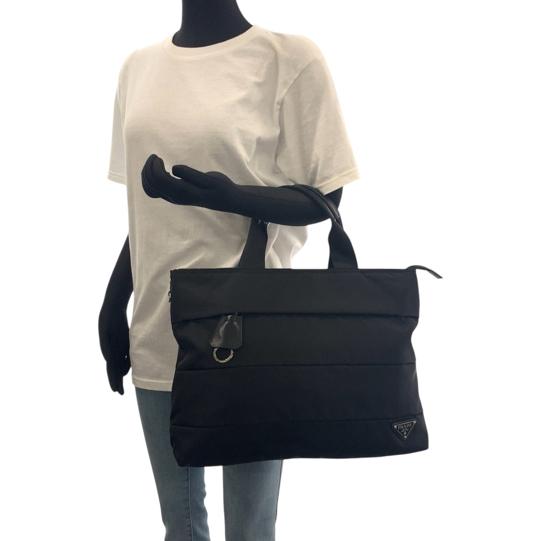 PRADA Shoulder Bag BR4561 Nylon black Test Triangle With logo