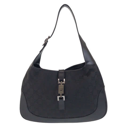 GUCCI Shoulder Bag 00963 GG canvas, leather black Jackie Women Used Authentic