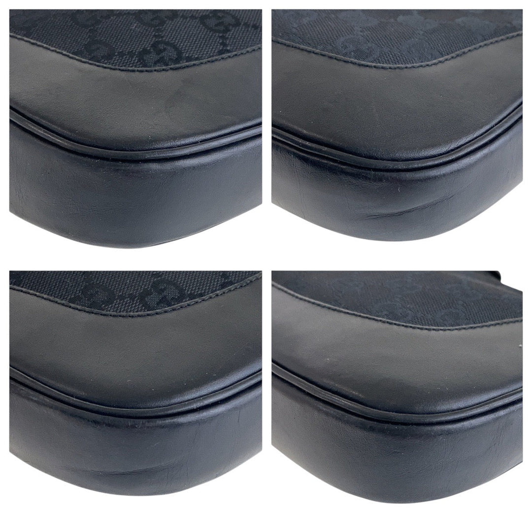 GUCCI Shoulder Bag 00963 GG canvas, leather black Jackie Women Used Authentic